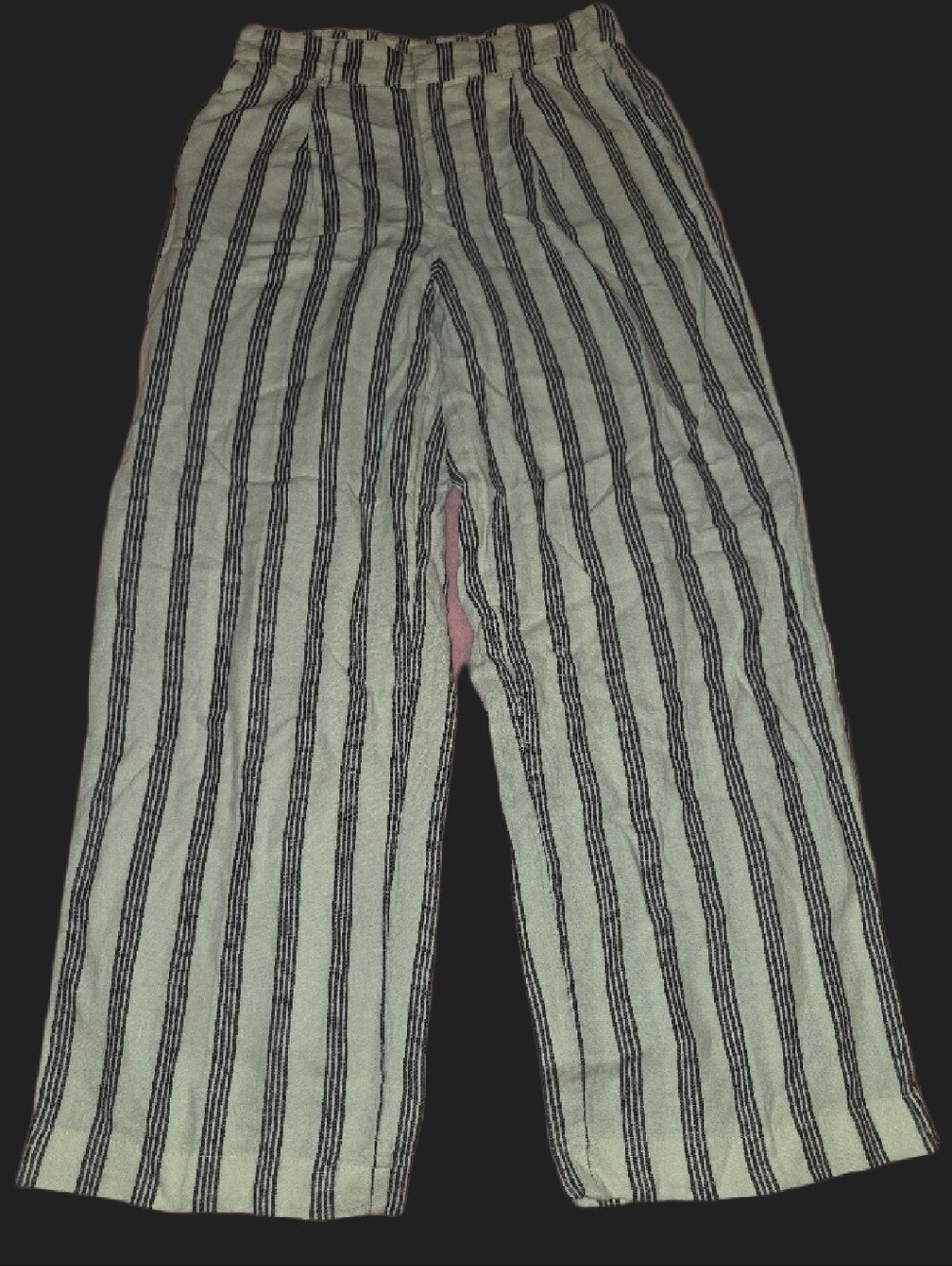 Striped Wide-Leg Women's Pants - Black & White